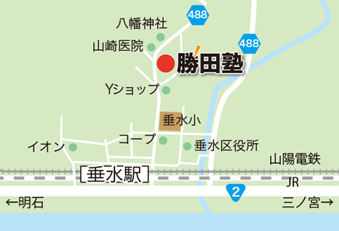 勝田塾の地図